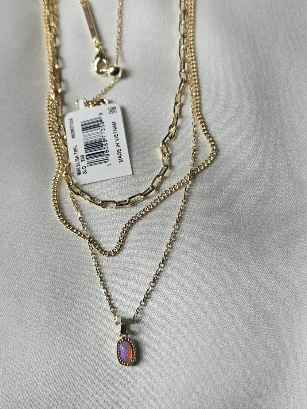 Mini Elisa Gold Triple* Strand Necklace - Picture 2 of 6
